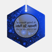 Cobalt Blue Fractal Memorial Suncatcher Glas Ornament (Achterkant)