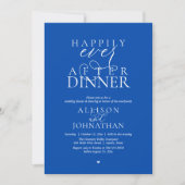 Cobalt Blue Happily Ever After Dinner Wedding Kaart (Voorkant)