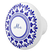 Cobalt Blue "Le Fleur" Keramische Knop (Rechts)