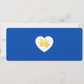 Cobalt Blue & Lemon Yellow Boarding Pass Wedding Kaart (Achterkant)