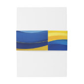 Cobalt Blue & Lemon Yellow Modern Wedding  Uitnodigingen Wikkel (Achterkant Voorbeeld)