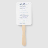 Cobalt Blue & Lemon Yellow Wedding Fan Program Handwaaier (Achterkant)