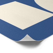 Cobalt Blue Modern Geometric Shapes Art Poster (Hoek)