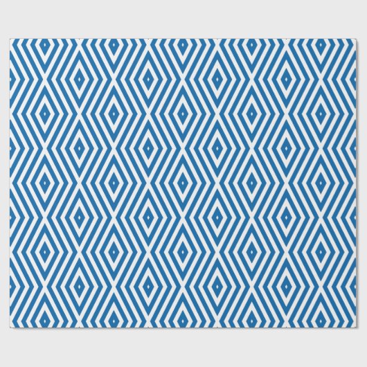 Cobalt Blue Moods Diamond Chevrons Cadeaupapier (Vlak)