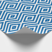 Cobalt Blue Moods Diamond Chevrons Cadeaupapier (Hoek)