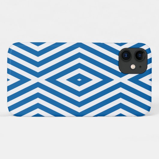 Cobalt Blue Moods Diamond Chevrons Case-Mate iPhone Case (Achterkant (horizontaal))