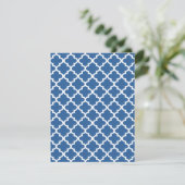 Cobalt Blue Moroccan Tegel Trellis Kaart (Staand voorkant)