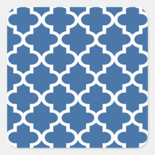 Cobalt Blue Moroccan Tegel Trellis Vierkante Sticker
