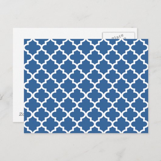 Cobalt Blue Moroccan Tile Trellis Briefkaart (Voorkant / Achterkant)