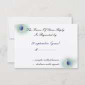 Cobalt Blue Peacock RSVP-kaarten RSVP Kaartje (Achterkant)
