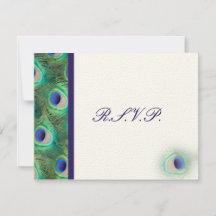 Cobalt Blue Peacock RSVP-kaarten