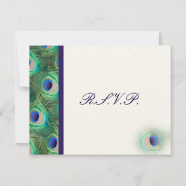 Cobalt Blue Peacock RSVP-kaarten RSVP Kaartje
