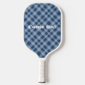 Cobalt Blue Plaids Aangepaste Initialen Pickleball Paddle (Achterkant)
