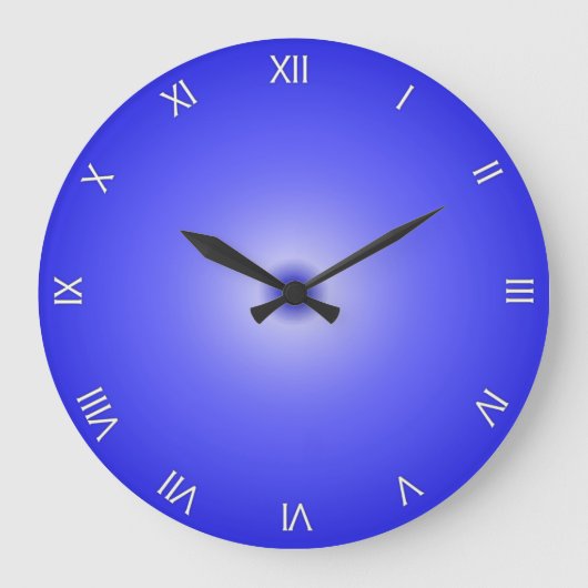 Cobalt Blue Roman Numerals Grote Klok (Voorkant)