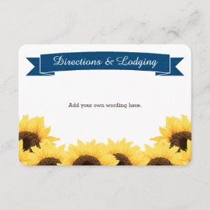 COBALT BLUE RUSTIC SUNFLOWER ENCLOSURE INSERING INFORMATIEKAARTJE