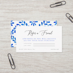 Cobalt Blue Salon Verwijs een vriend korting Visitekaartje