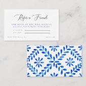 Cobalt Blue Salon Verwijs een vriend korting Visitekaartje (Voorkant / Achterkant)