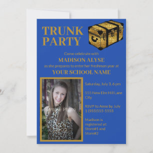 Cobalt Blue Trunk College Dorm Party Foto Kaart