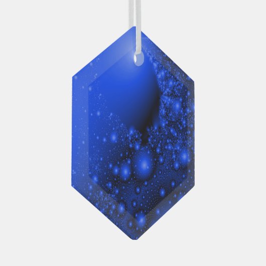 Cobalt Blue Universe Fractal Art Suncatcher Glas Ornament (Voorkant Rechts)