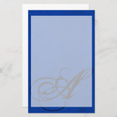 Cobalt Blue Velvet Personalized Home Casino Briefpapier (Voorkant / Achterkant)