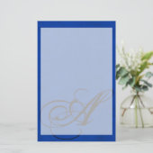 Cobalt Blue Velvet Personalized Home Casino Briefpapier (Staand voorkant)
