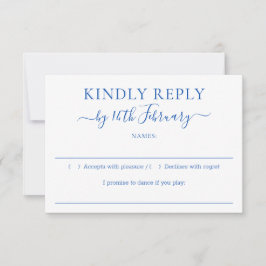 Cobalt Blue Wedding Kindly Reply RSVP Kaartje