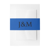 Cobalt Blue Wedding Monogram Belly Bands Uitnodigingen Wikkel (Voorkant Voorbeeld)