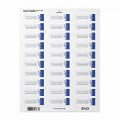 Cobalt Blue | White Orchid Sprig Wedding Etiket (Full Sheet)