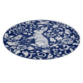 Cobalt Blue White Rabbit Bunny Bird Praktisch Snijplank (Hoek)