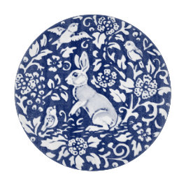 Cobalt Blue White Rabbit Bunny Bird Praktisch Snijplank