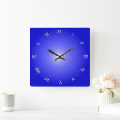 Cobalt Blue White Roman Numerals Vierkante Klok (Huis)