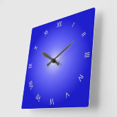 Cobalt Blue White Roman Numerals Vierkante Klok (Hoek)