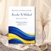 Cobalt Blue & Yellow Modern Wedding  Kaart
