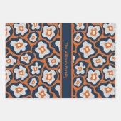 Cobalt Blues Roest Ei Bloemen Aangepaste Naam Inpakpapier Vel (Voorkant)