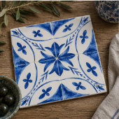 Cobalt Breeze Hand-Painted Blue Mediterranean Tegeltje