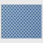 Cobalt Bright Blue Moroccan Tegel Trellis Cadeaupapier (Vlak)
