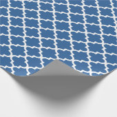 Cobalt Bright Blue Moroccan Tegel Trellis Cadeaupapier (Hoek)