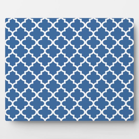 Cobalt Bright Blue Moroccan Tegel Trellis Fotoplaat (Voorkant)