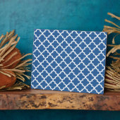 Cobalt Bright Blue Moroccan Tegel Trellis Fotoplaat (Zijkant)
