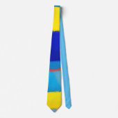 "Cobalt Carnival" Abstracte Kunst Stropdas (Voorkant)