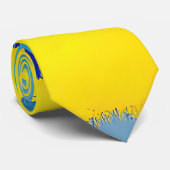 "Cobalt Carnival" Abstracte Kunst Stropdas (Opgerold)