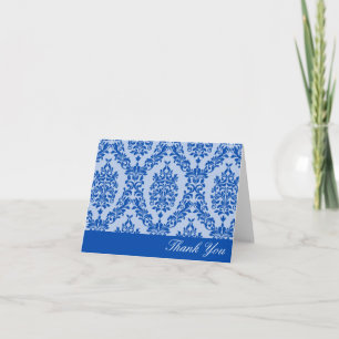 Cobalt Damask Dank u Bedankkaart