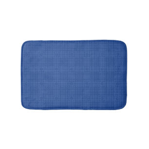 Cobalt en Azure Blue Maze Striped Pattern Badmat