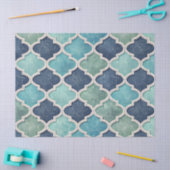 Cobalt en Teal Vierblad - Mediterraan Mozaïek Tissuepapier (Craft)