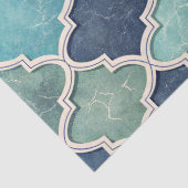 Cobalt en Teal Vierblad - Mediterraan Mozaïek Tissuepapier (Detail)