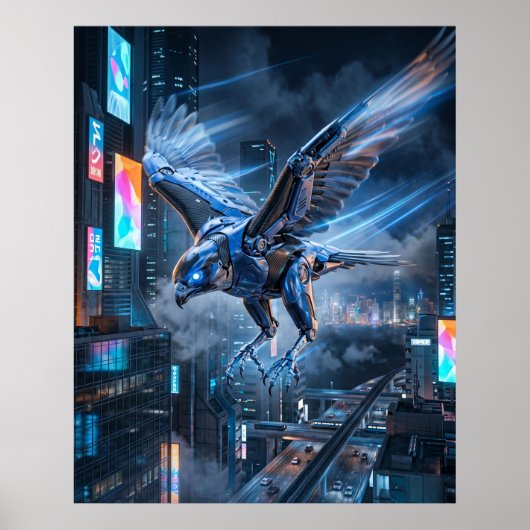 Cobalt Falcon Duikvlucht Poster (Voorkant)