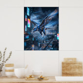 Cobalt Falcon Duikvlucht Poster (Keuken)