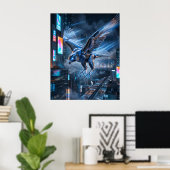 Cobalt Falcon Duikvlucht Poster (Thuiskantoor)