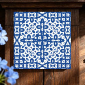 Cobalt Heritage Classic Blue and White Geometric Tegeltje