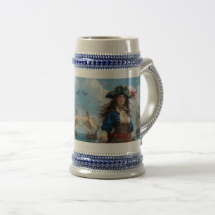 Cobalt Kate - Hoogcontrast Vrouwelijke Piraat Kapi Bierpul